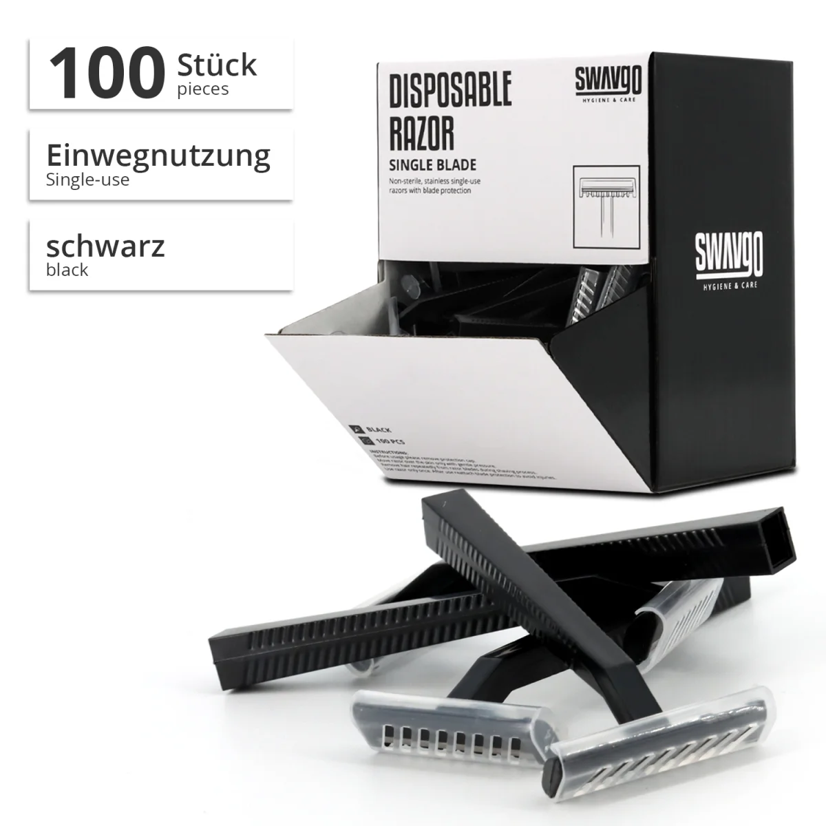 Einwegrasierer  Schwarz  (100 Stk./Pack)